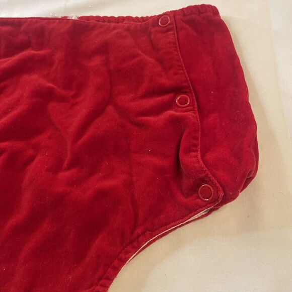 Vintage Baby Girls/Boys Toddler Big Kid Diaper Cover Bloomers Red Velvet Snaps - Picture 2 of 7